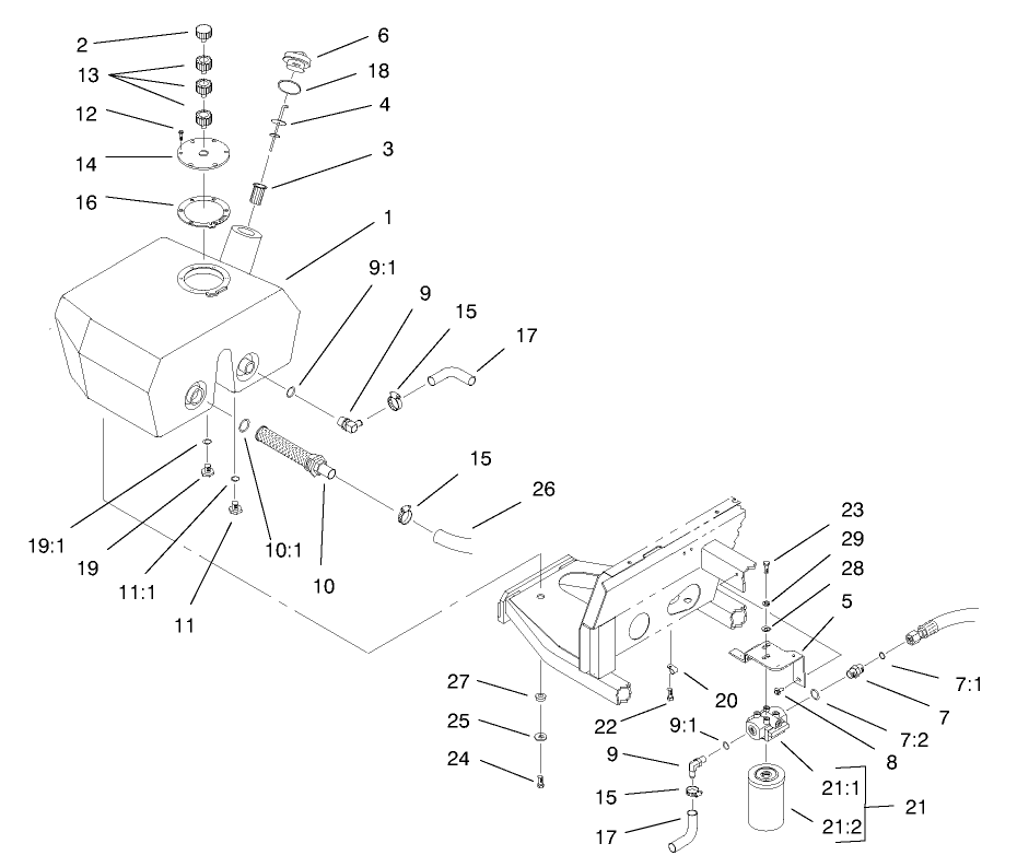 Hydraulic Filter and Reservoir Assembly