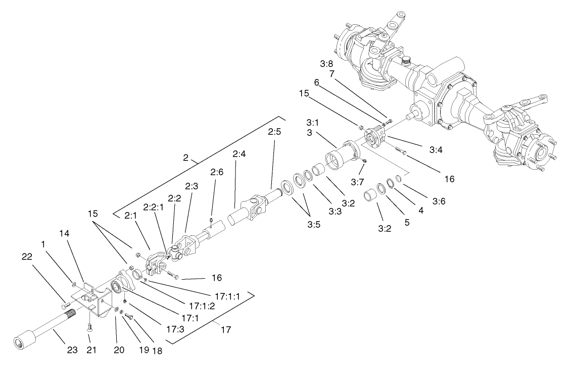 4 Wheel Drive Shaft Assembly (only on: 03551)