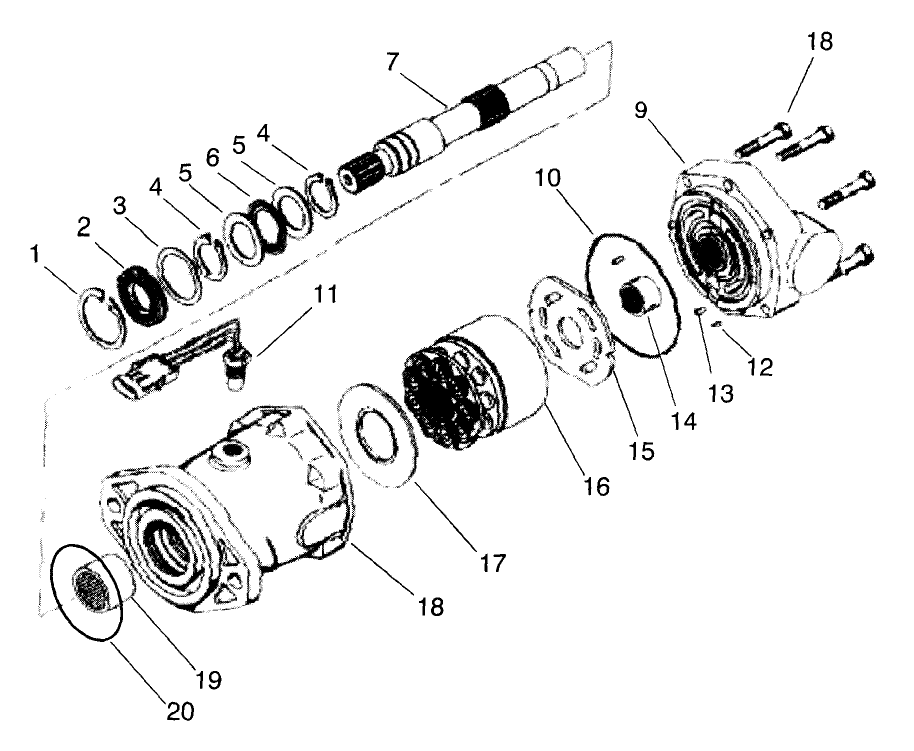 R.H. HYDRAULIC MOTOR ASM NO. 93-6489 W/SENSOR