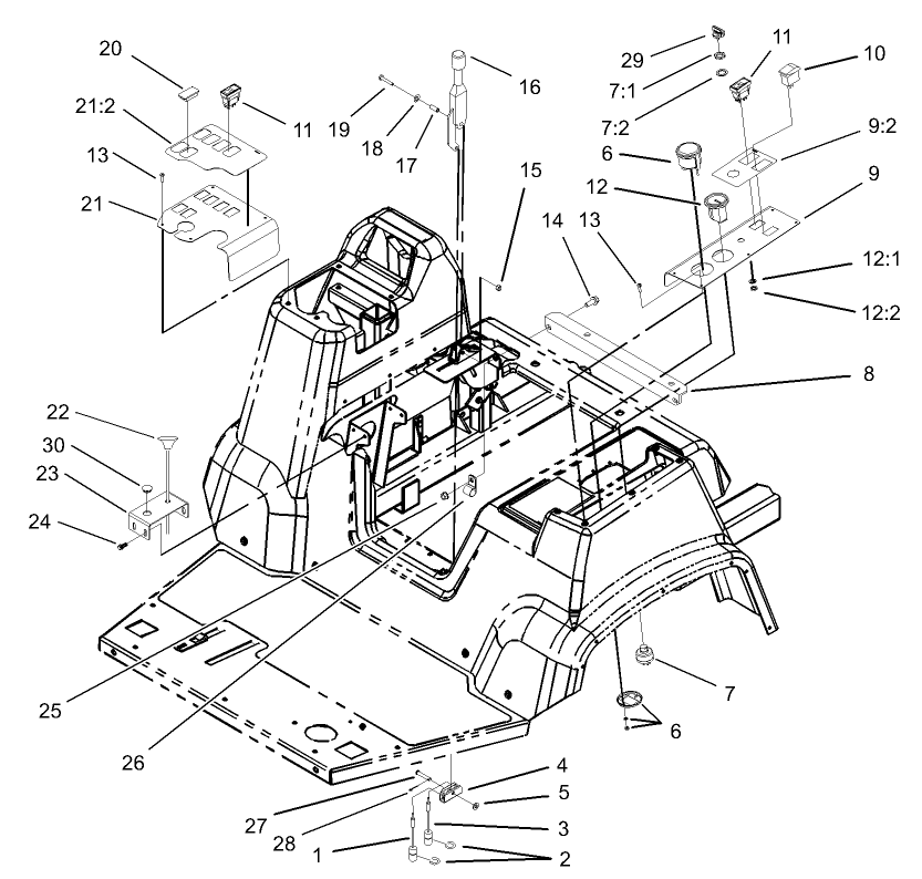 Parking Brake and Console Assembly