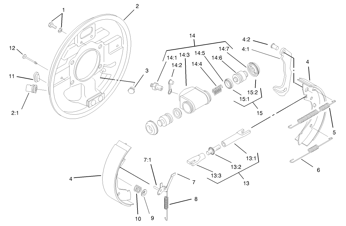 Rear Brake Assembly No. 93-7125 (Right) and 93-7126 (Left)