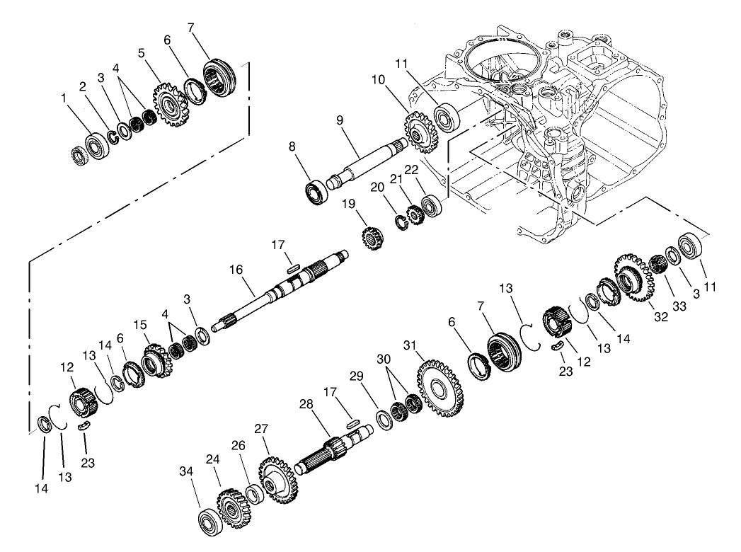 Transaxle Gear Shaft Assembly Transaxle Assembly No. 104-9078