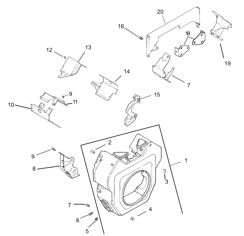 Blower Housing and Baffle Assembly Kohler CH20S-64647