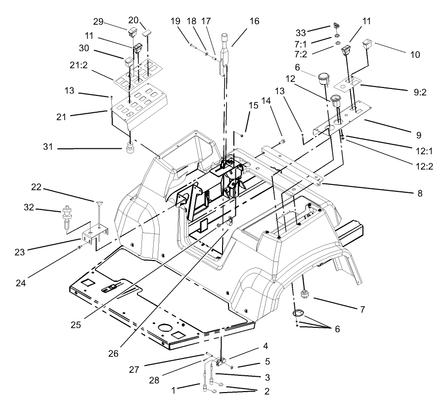 Parking Brake and Console Assembly