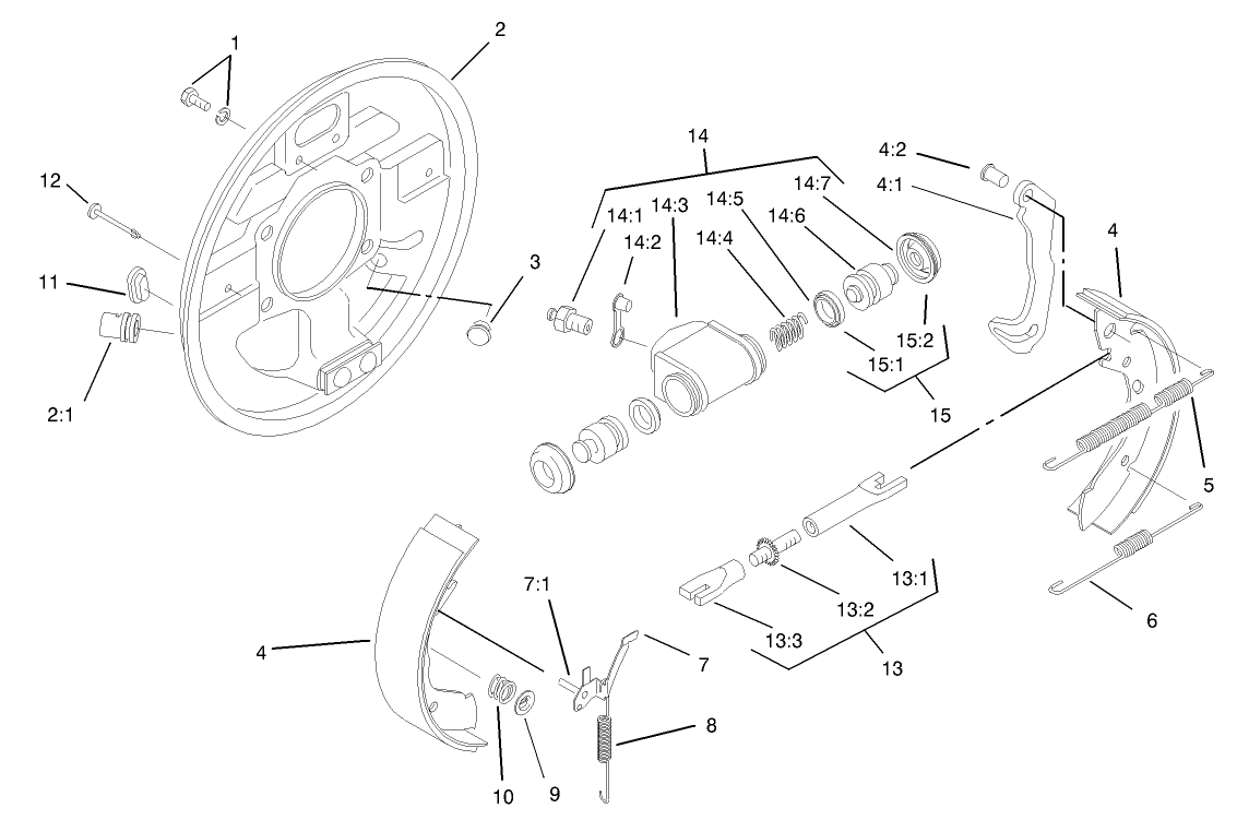 Rear Brake Assembly No. 93-7125 (Right) and 93-7126 (Left)