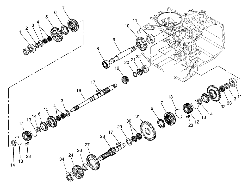 Transaxle Gear Shaft Assembly Transaxle Assembly No. 104-9078