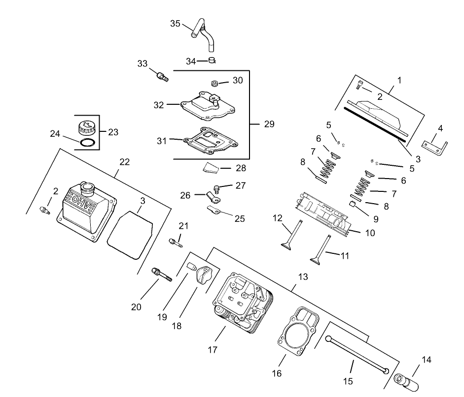 Head / Valve / Breather Assembly Kohler CH20S-64647
