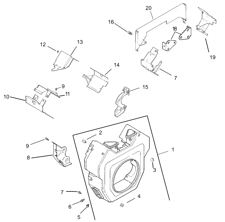 Blower Housing and Baffle Assembly Kohler CH20S-64647