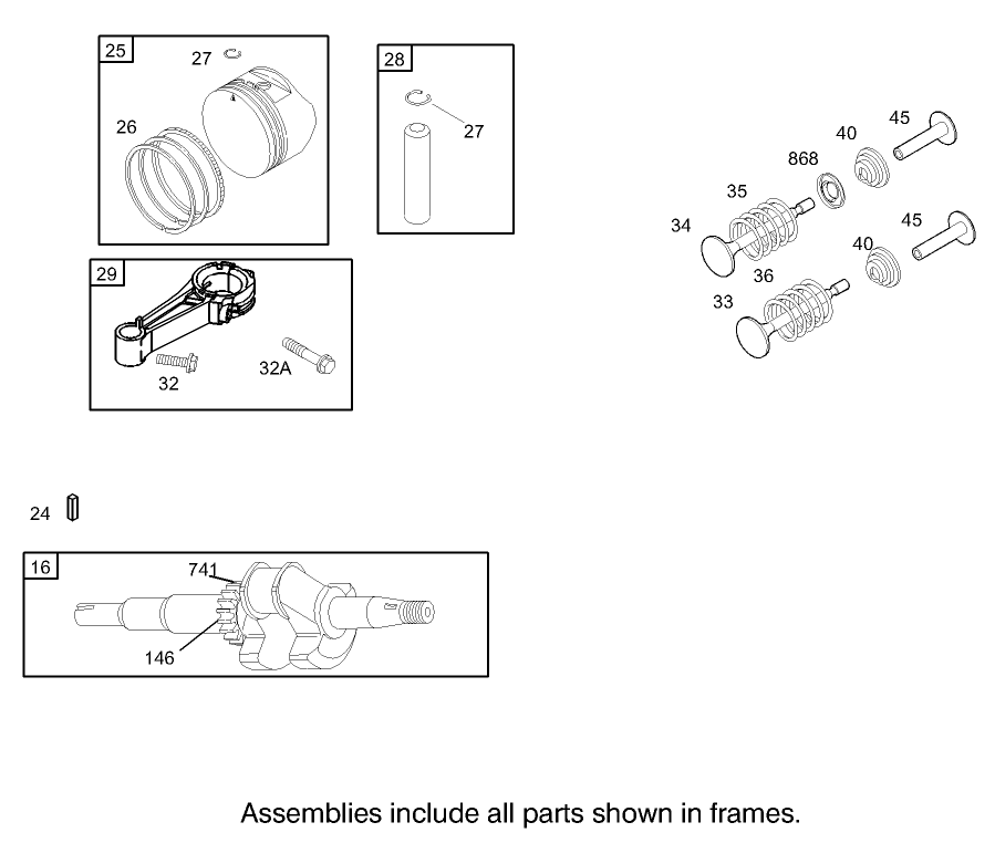 Crankshaft Assembly Engine Briggs and Stratton Model 123K02-0114-E1