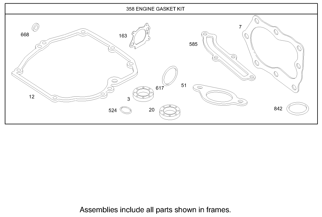 Gasket Assembly Engine Briggs and Stratton Model 123K02-0114-E1