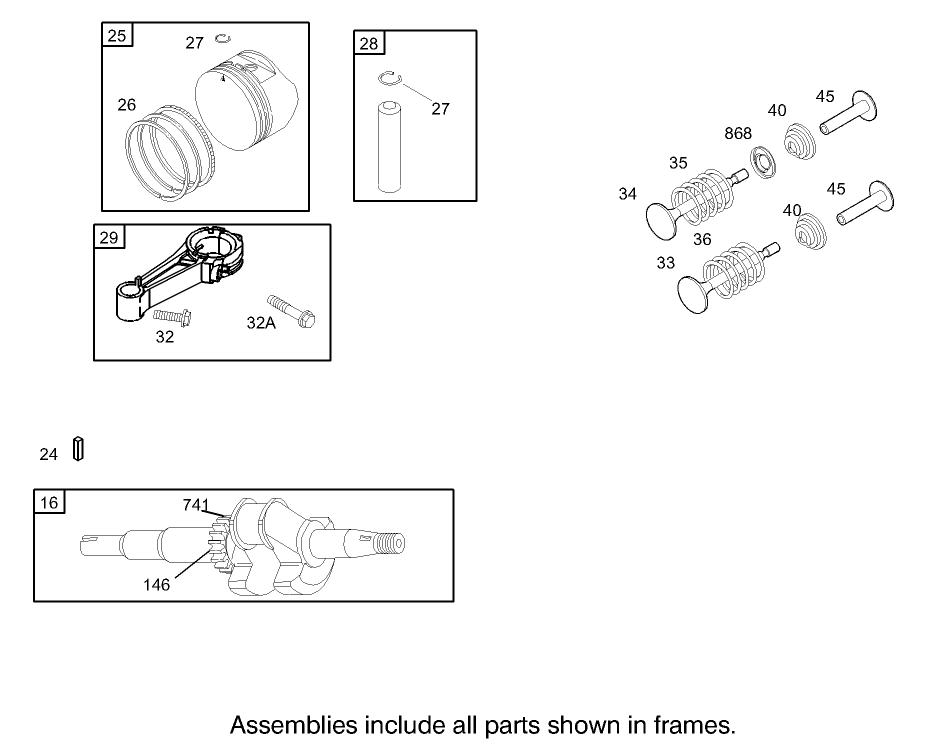 Crankshaft Assembly Briggs and Stratton Model 123K02-0114-E1