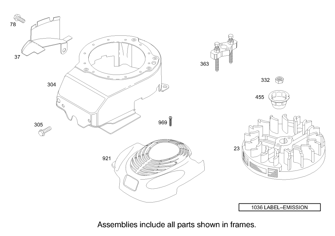 Blower Housing Assembly Briggs and Stratton Model 123K02-0114-E1