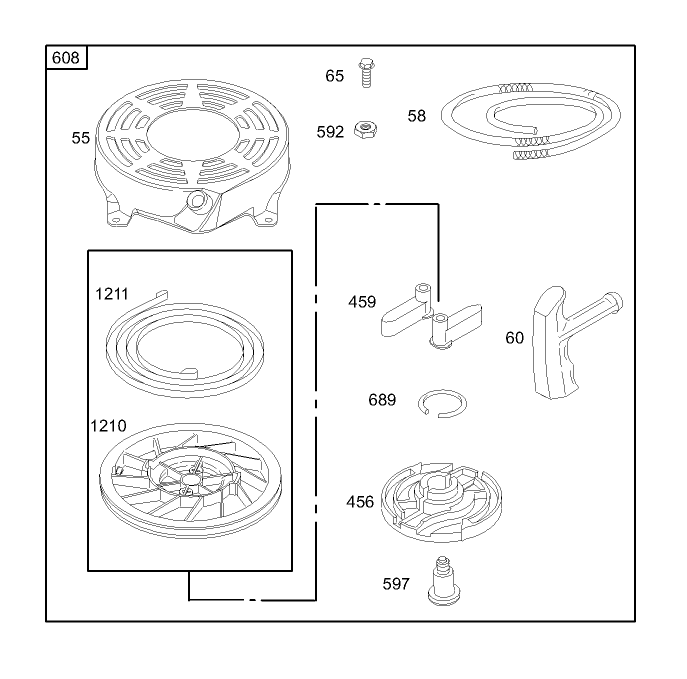 Starter Assembly Briggs and Stratton Model 123K02-0114-E1