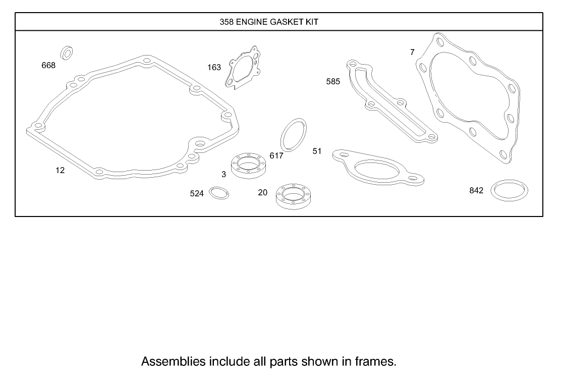 Gasket Assembly Briggs and Stratton Model 123K02-0114-E1