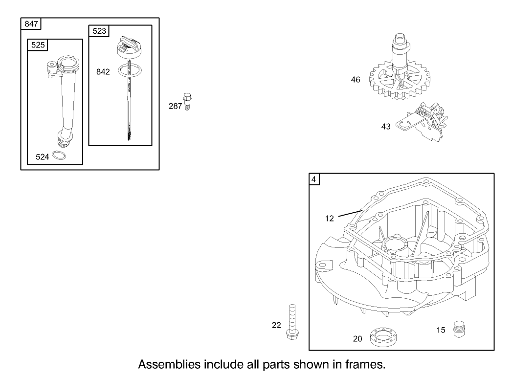 Crankcase Assembly Briggs and Stratton Model 122602-0111-E1