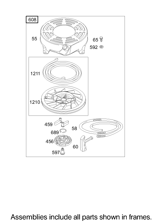 Starter Assembly Briggs and Stratton Model 122602-0111-E1