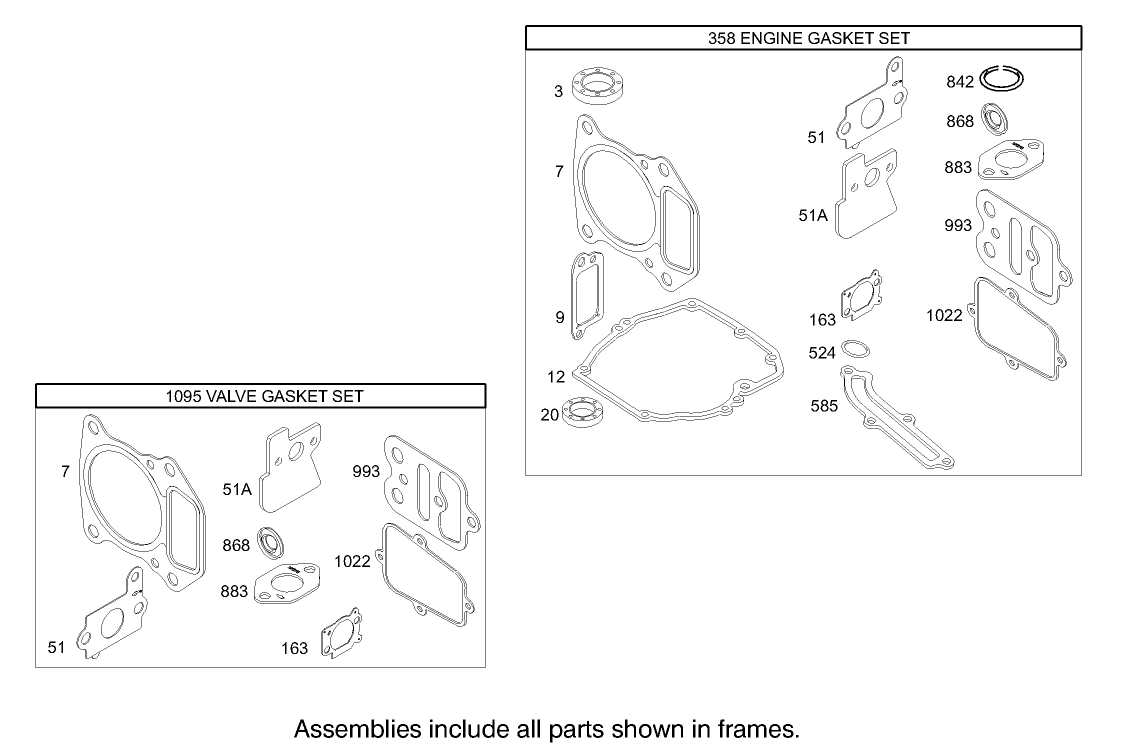 Gasket Assembly Briggs and Stratton Model 122602-0111-E1