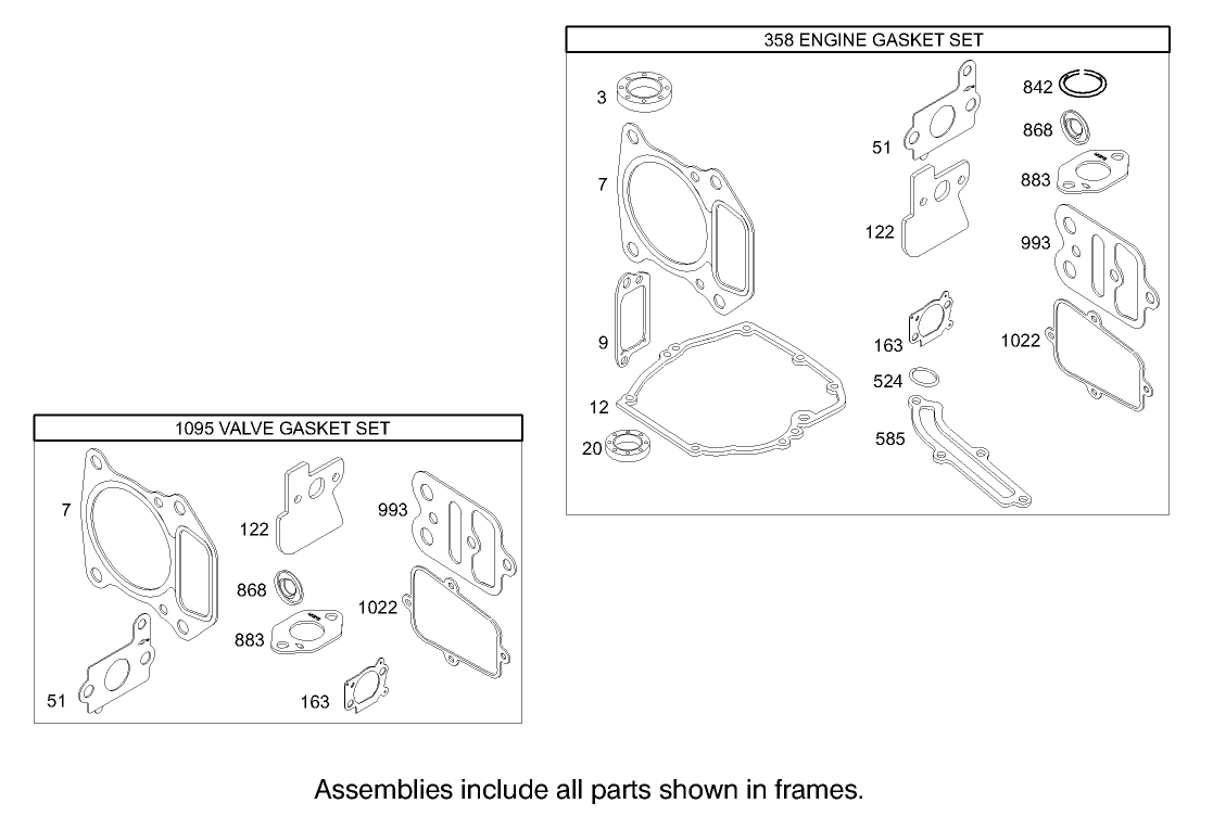 Gasket Assembly Briggs and Stratton Model 122607-0118-E1