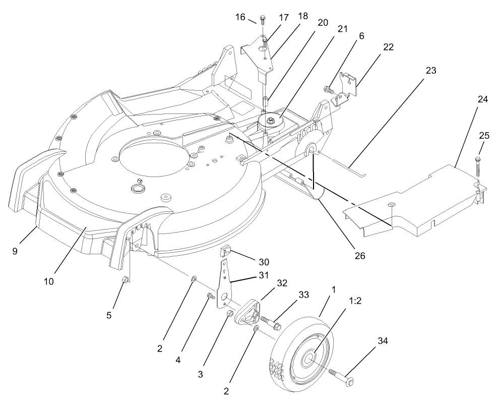 Deck and Wheel Assembly