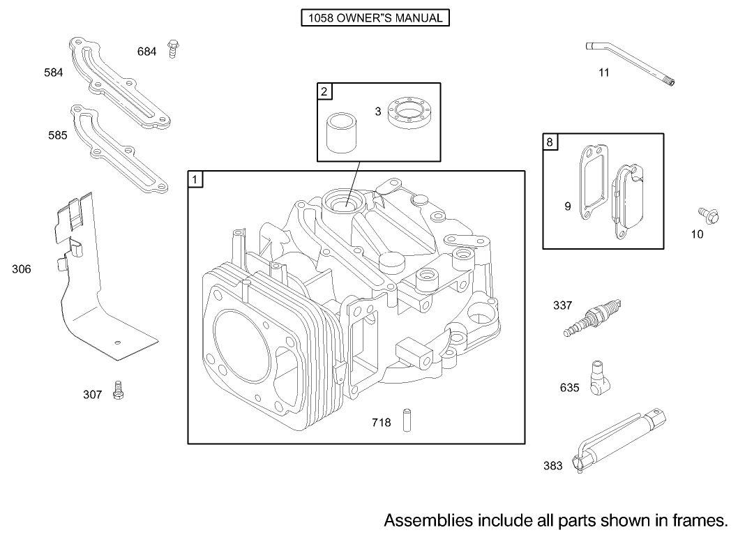 Cylinder Assembly Briggs and Stratton Model 122607-0116-E1