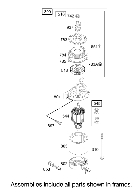 Starter Assembly Briggs and Stratton Model 122607-0116-E1