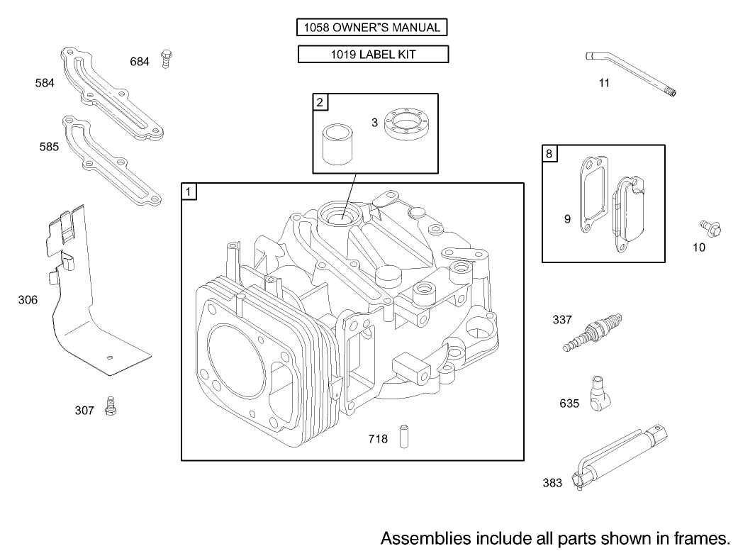 Cylinder Assembly Briggs and Stratton Model 122602-0120-E1