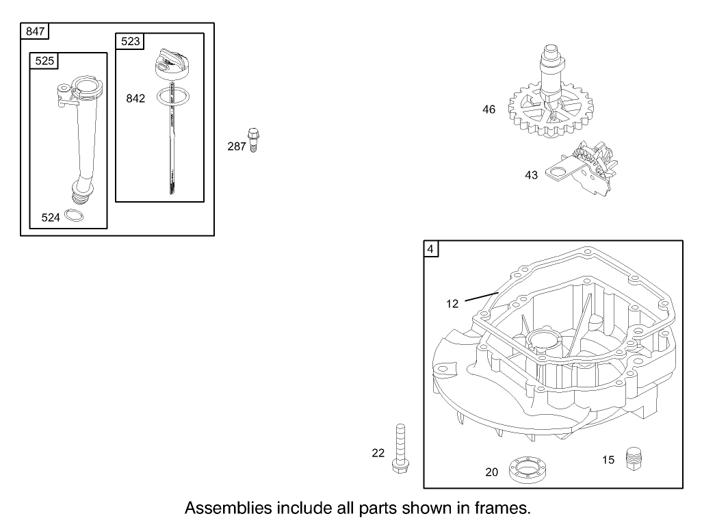 Crankcase Assembly Briggs and Stratton Model 122602-0120-E1
