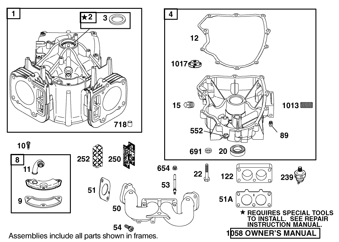 Cylinder Assembly Engine Briggs and Stratton Model 406777-0157-E1