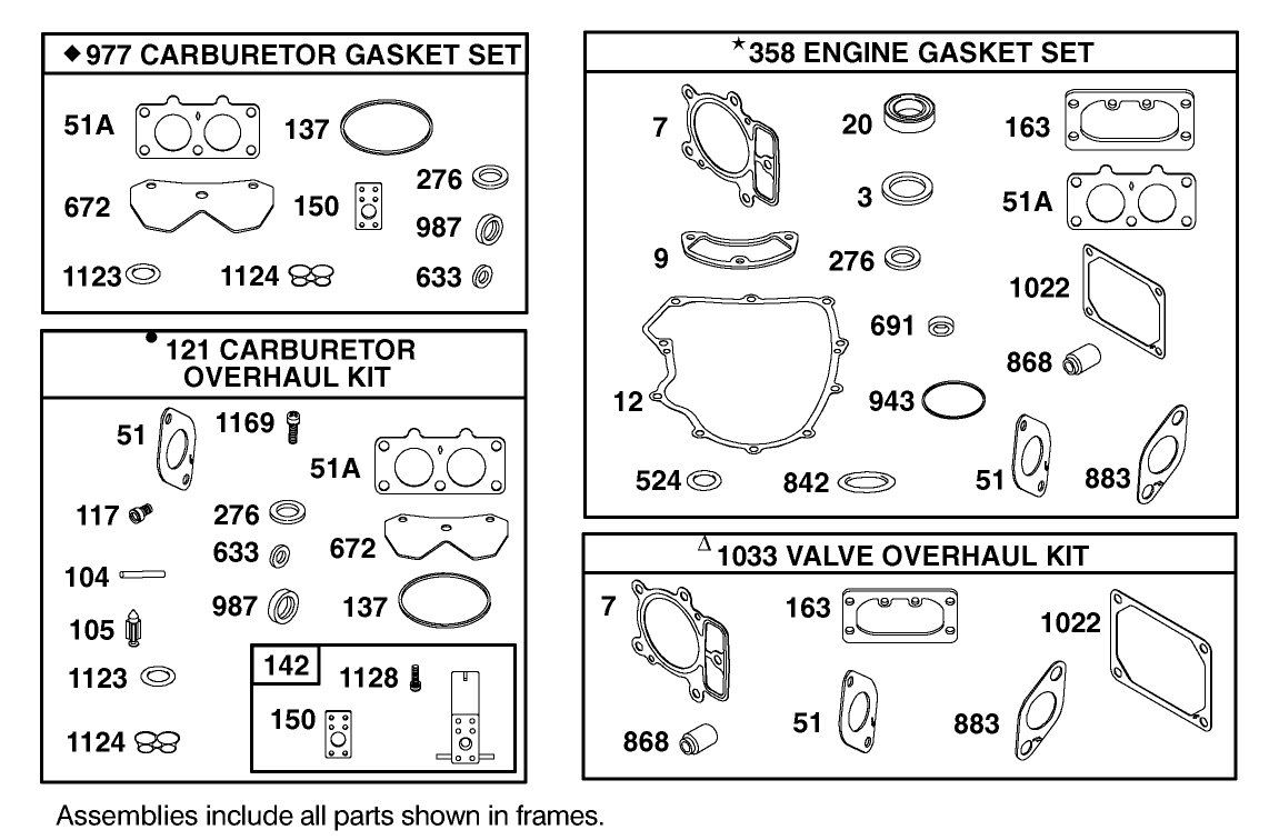 Carburetor Overhaul Kit Assembly Engine Briggs and Stratton Model 406777-0157-E1