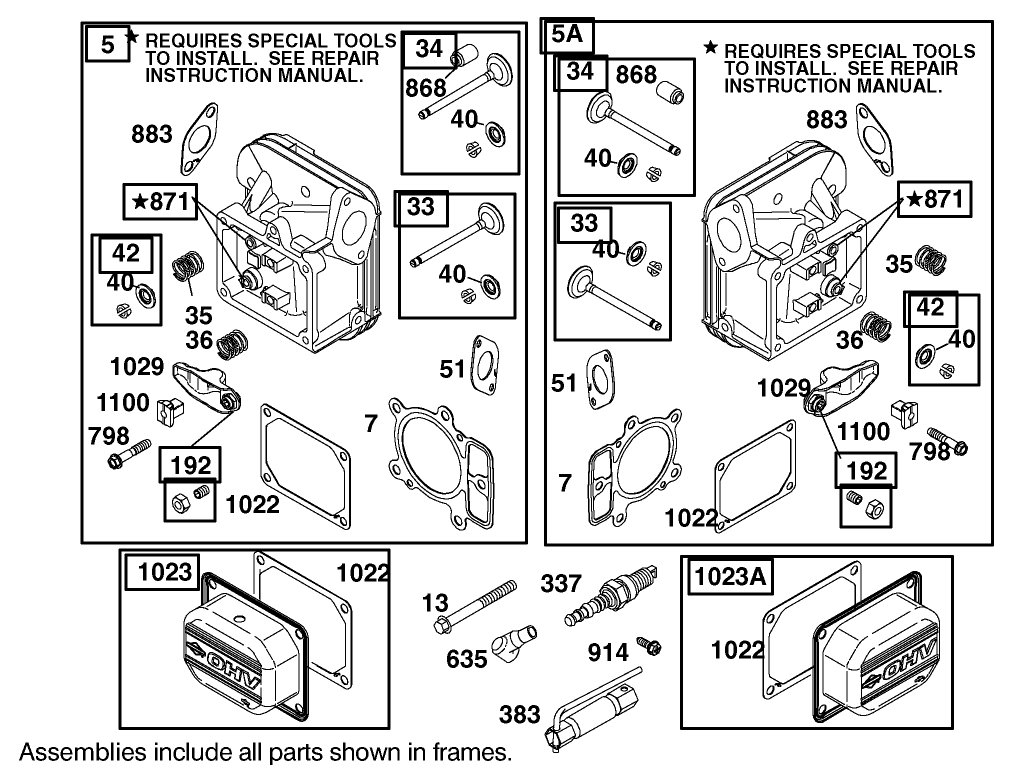 Cylinder Head Assembly  Briggs and Stratton 406777-0157-E1