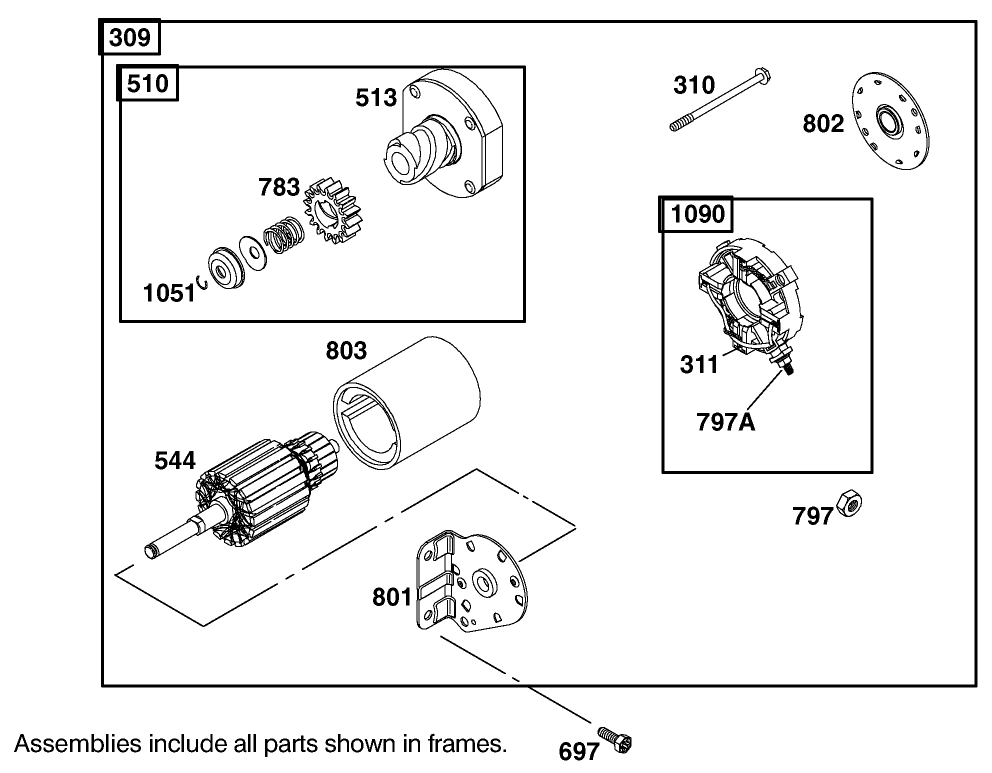 Starter Assembly Engine Briggs and Stratton Model 406777-0157-E1