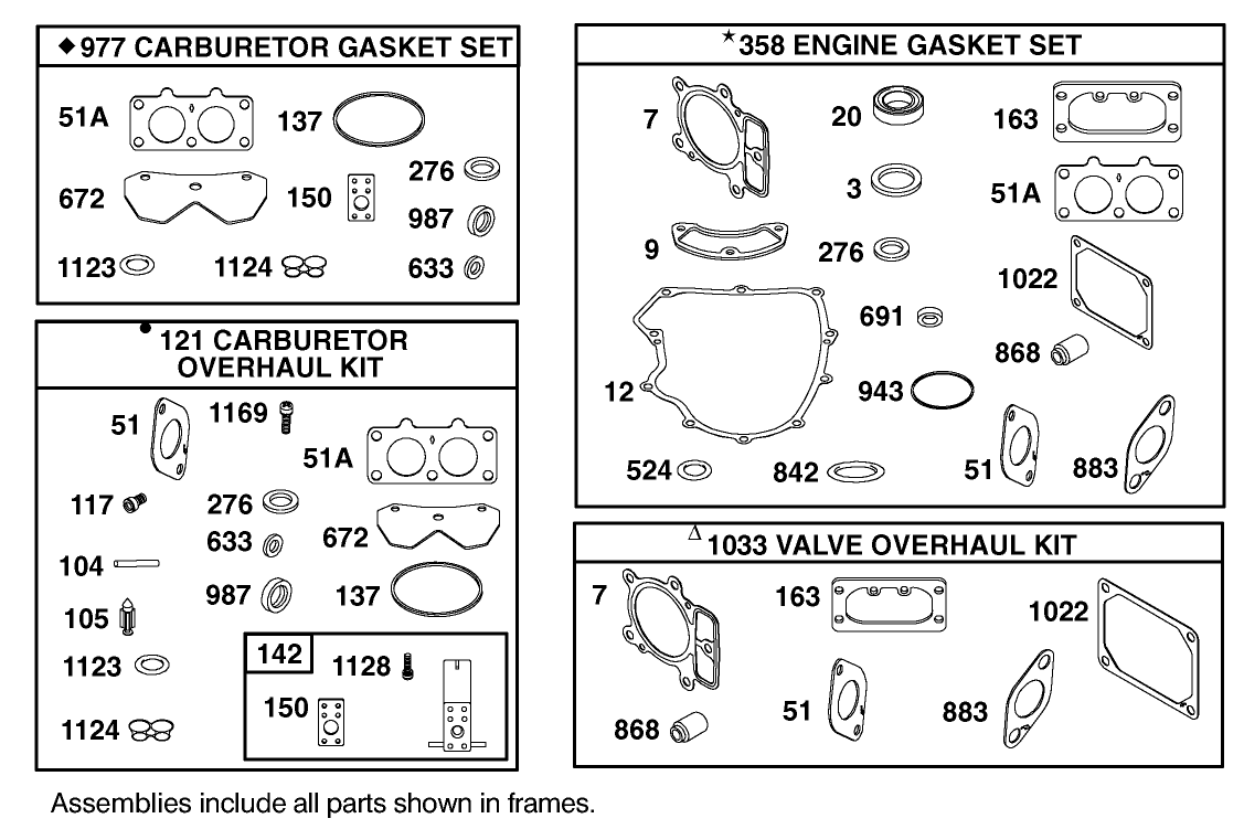 Carburetor Overhaul Kit Assembly Engine Briggs and Stratton Model 406777-0157-E1
