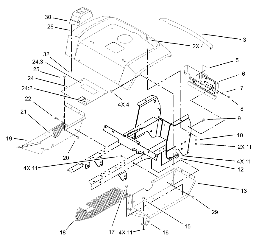Fender and Footrests Assembly