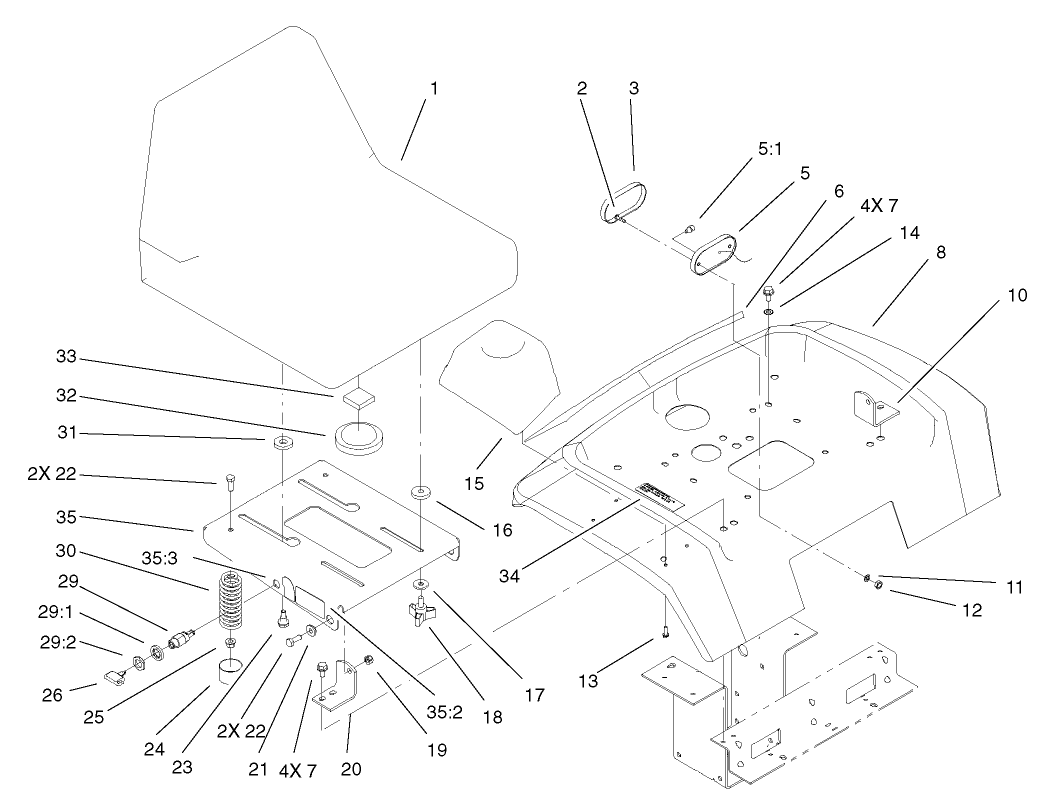 Fender, Seat, Tail Light and Reflector Assembly