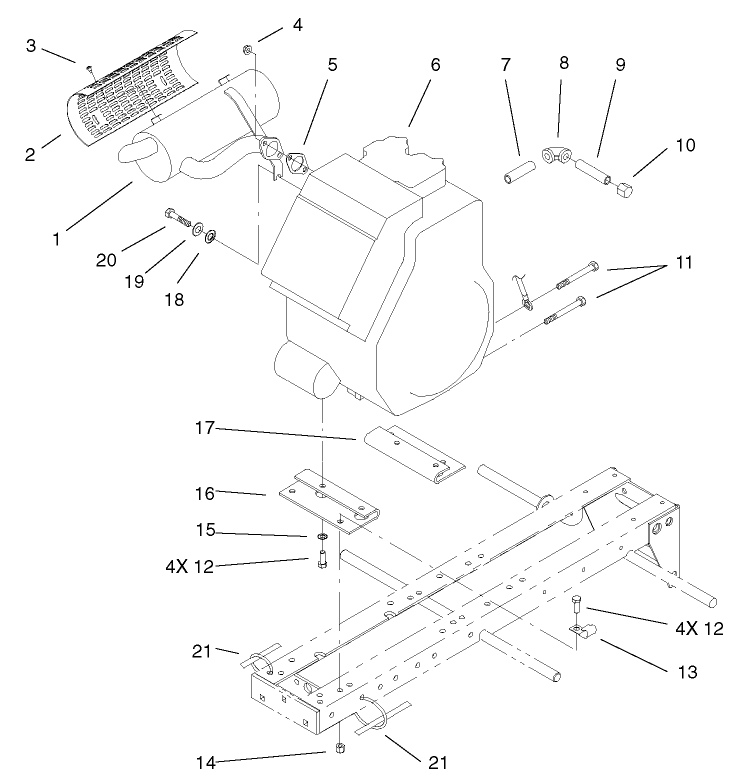 Engine and Exhaust Assembly