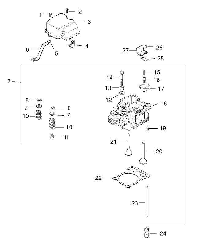 Head / Valve / Breather Assembly  Kohler CH15S-44533