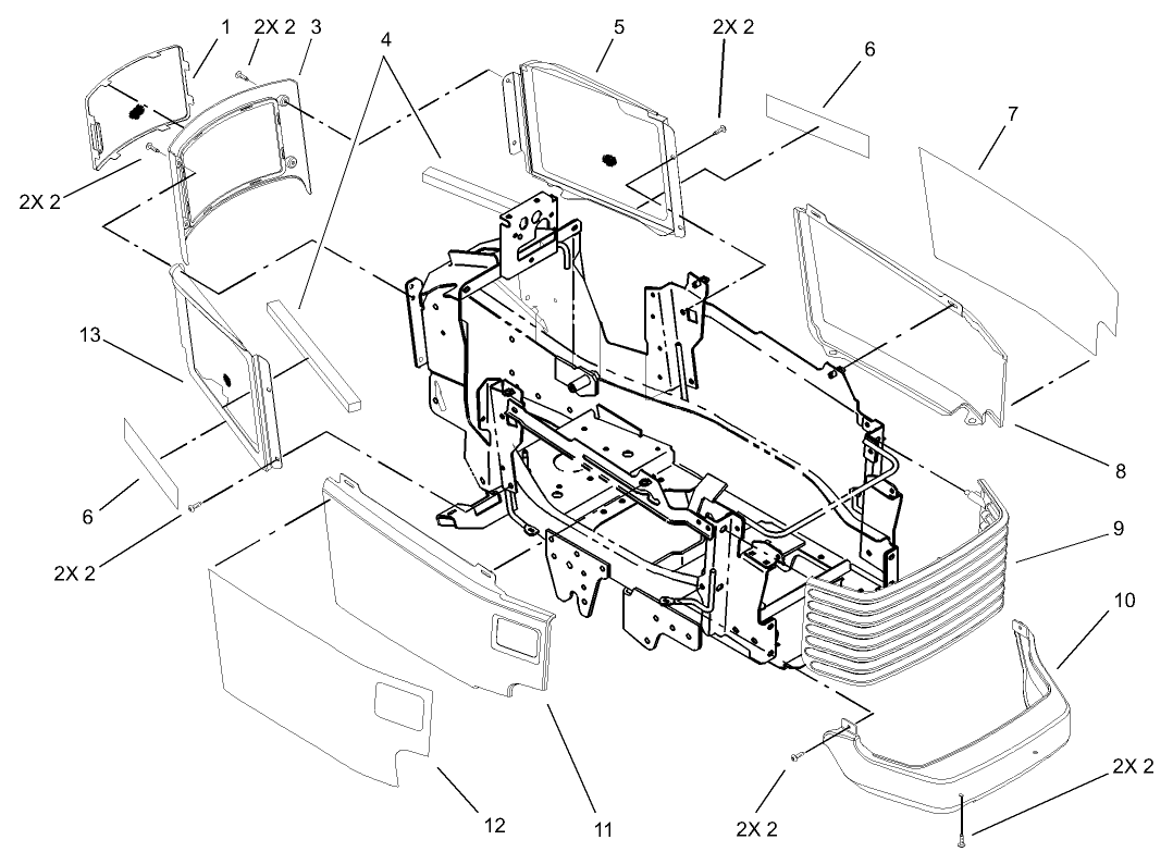 Grill and Side Panel Assembly