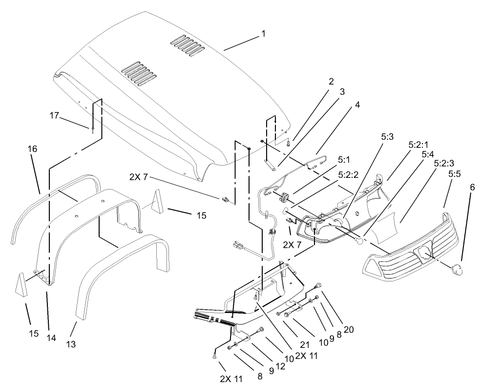 Hood and Headlight Assembly
