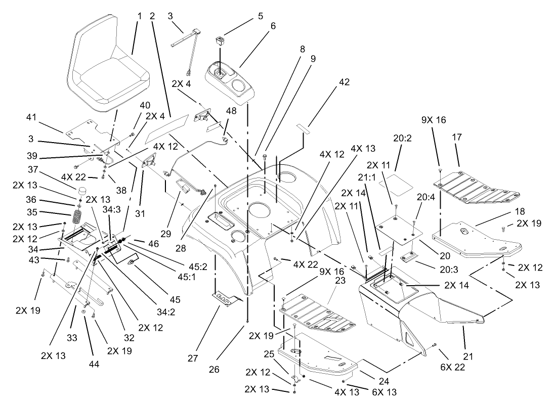 Fender, Footrest, & Seat Assembly