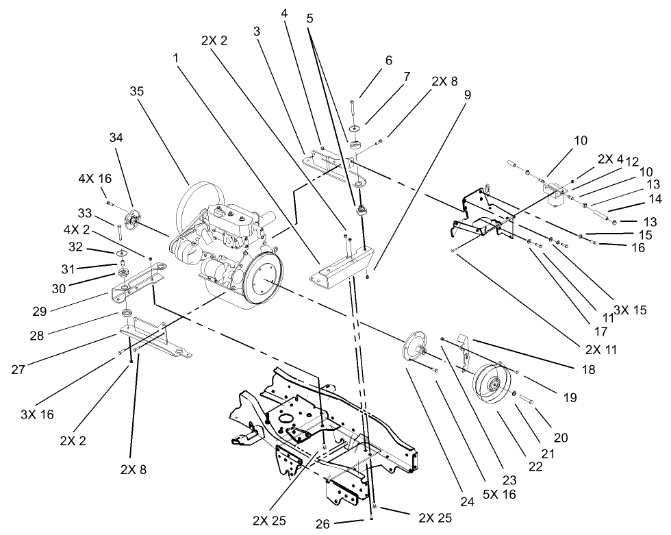 Liquid Cooled Diesel Engine Assembly