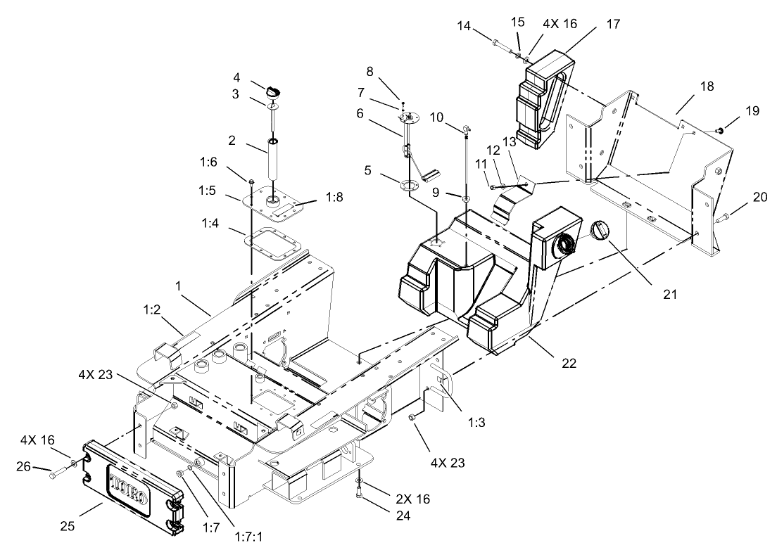 Main Frame and Fuel Tank Assembly