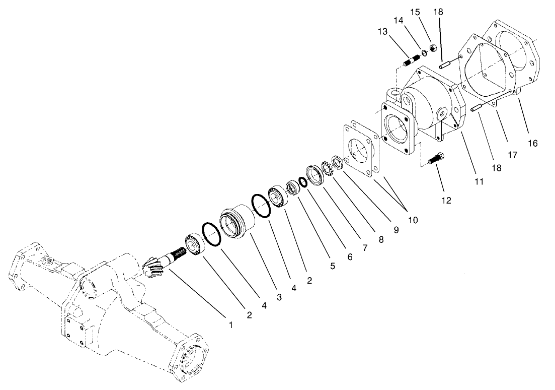 Bevel Pinion Shaft Assembly Rear Axle Assembly No. 100-3784