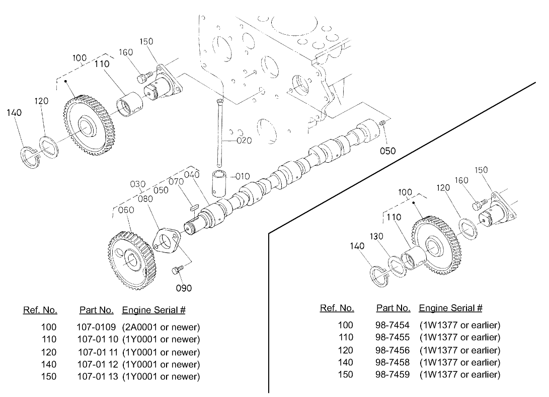 Camshaft and Idler Gear Shaft Assembly