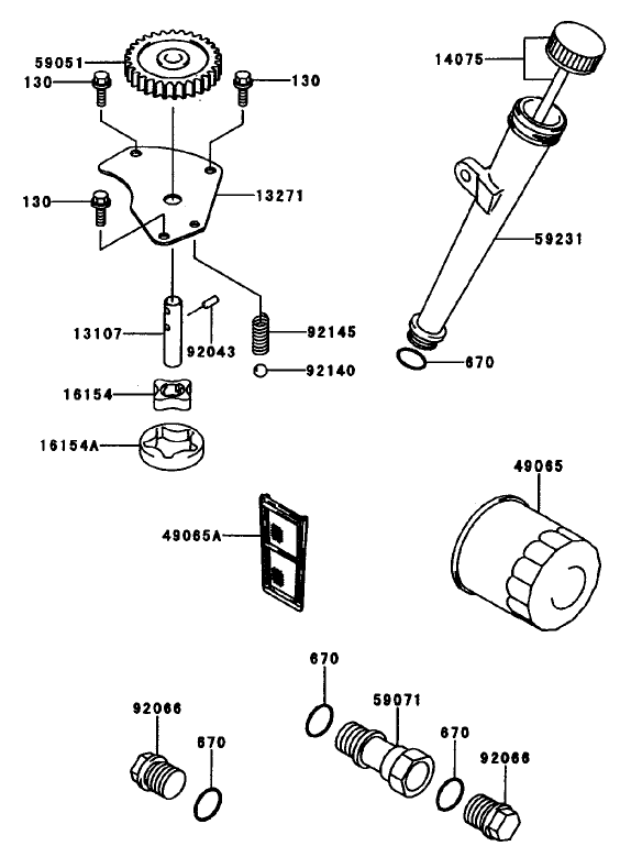 Lubrication Equipment Assembly-Kawasaki FH601V-AS23