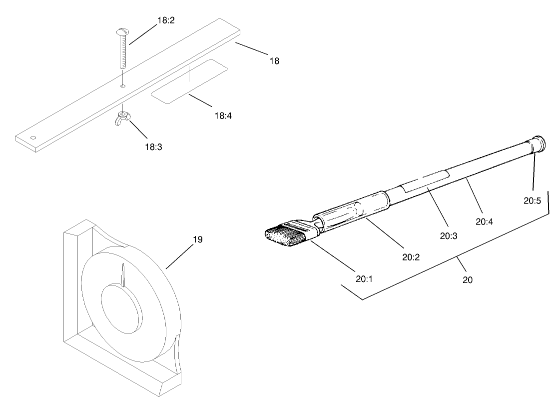 Gauge Bar, Angle Indicator and Handle Assemblies