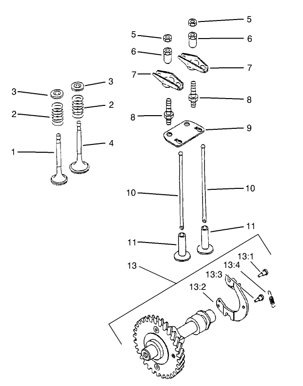 Camshaft and Valve Assembly