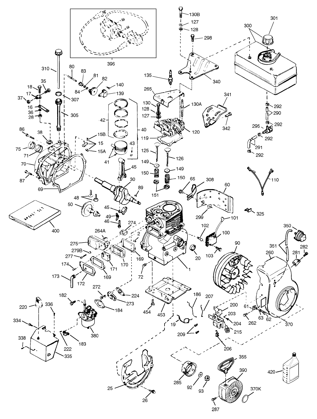 ENGINE TECUMSEH MODEL HSK70-130282U