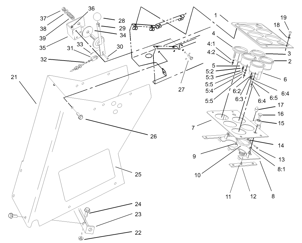 Housing, Throttle and Upper Control Panel Assembly