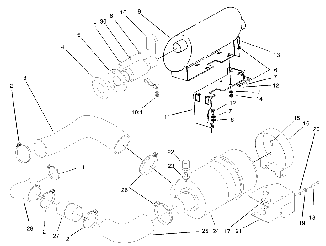Muffler and Air Cleaner Assembly