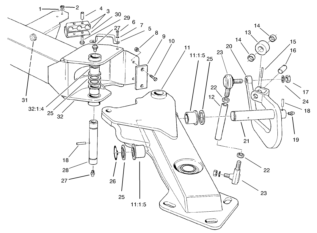 Outer Wing Deck Lift Assembly